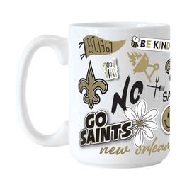 Logo Brands - New Orleans Saints 15oz. Native Ceramic Mug - Multicolor
