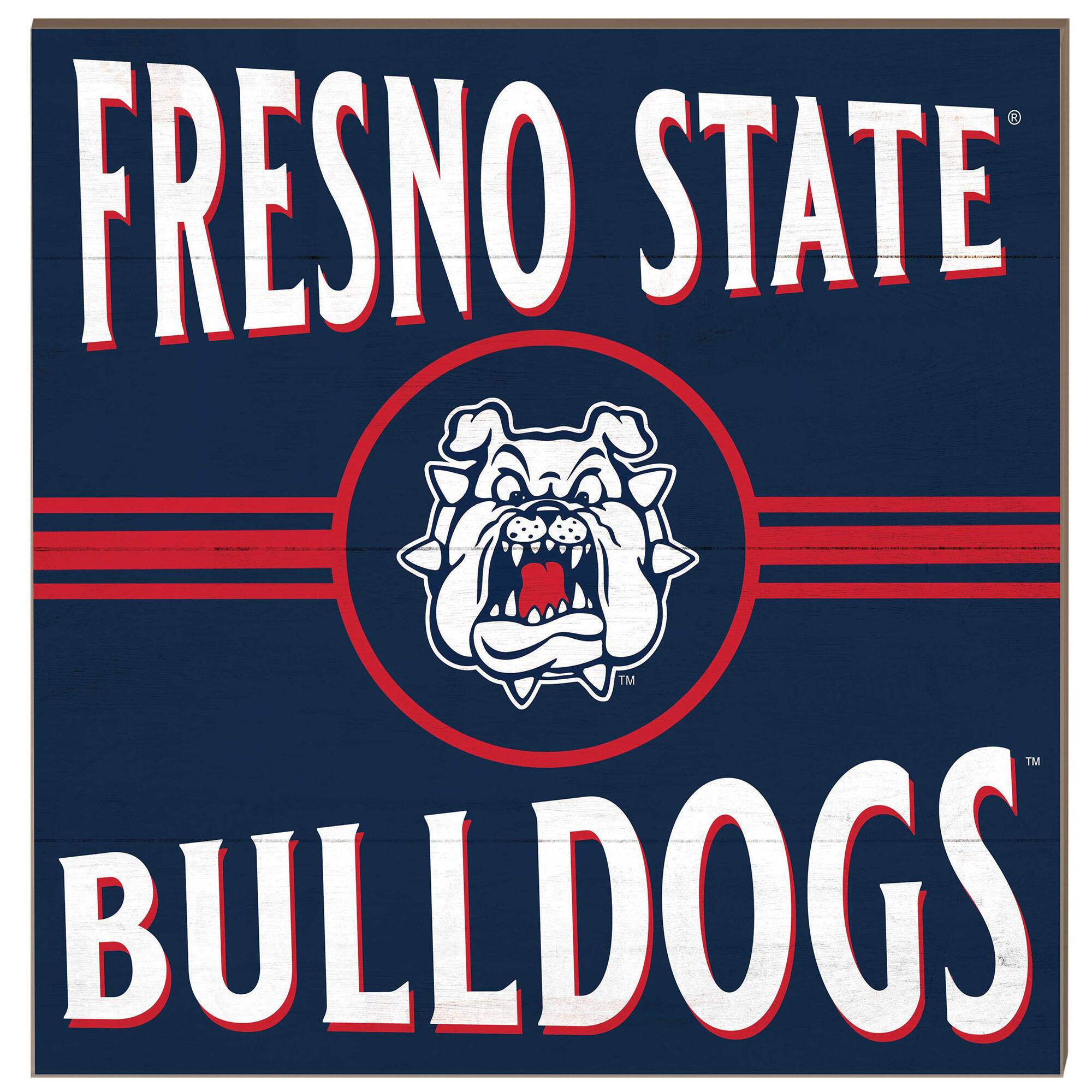 Fresno State Bulldogs 10'' x 10'' Retro Team Sign