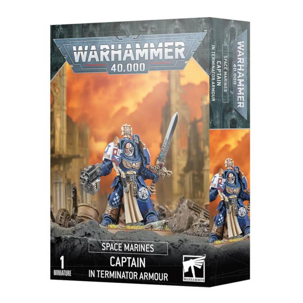 IN WARHAMMER 40,000 TERMINATOR CAPTAIN ARMOUR  
SPACE MARINES  
40,000  
WARHAMMER  
1 MINIATURE  
SPACE MARINES CAPTAIN IN TERMINATOR ARMOUR WARHAMMER