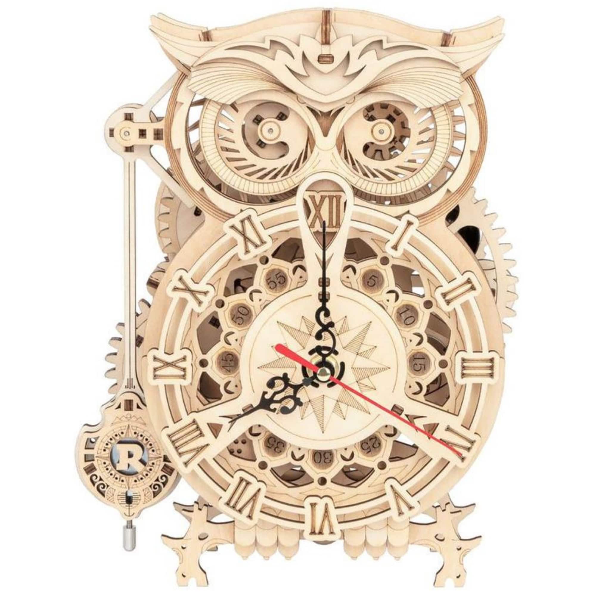 3D Puzzle - DIY 3D Moving Gears Puzzle - Owl Clock - 161 pcs