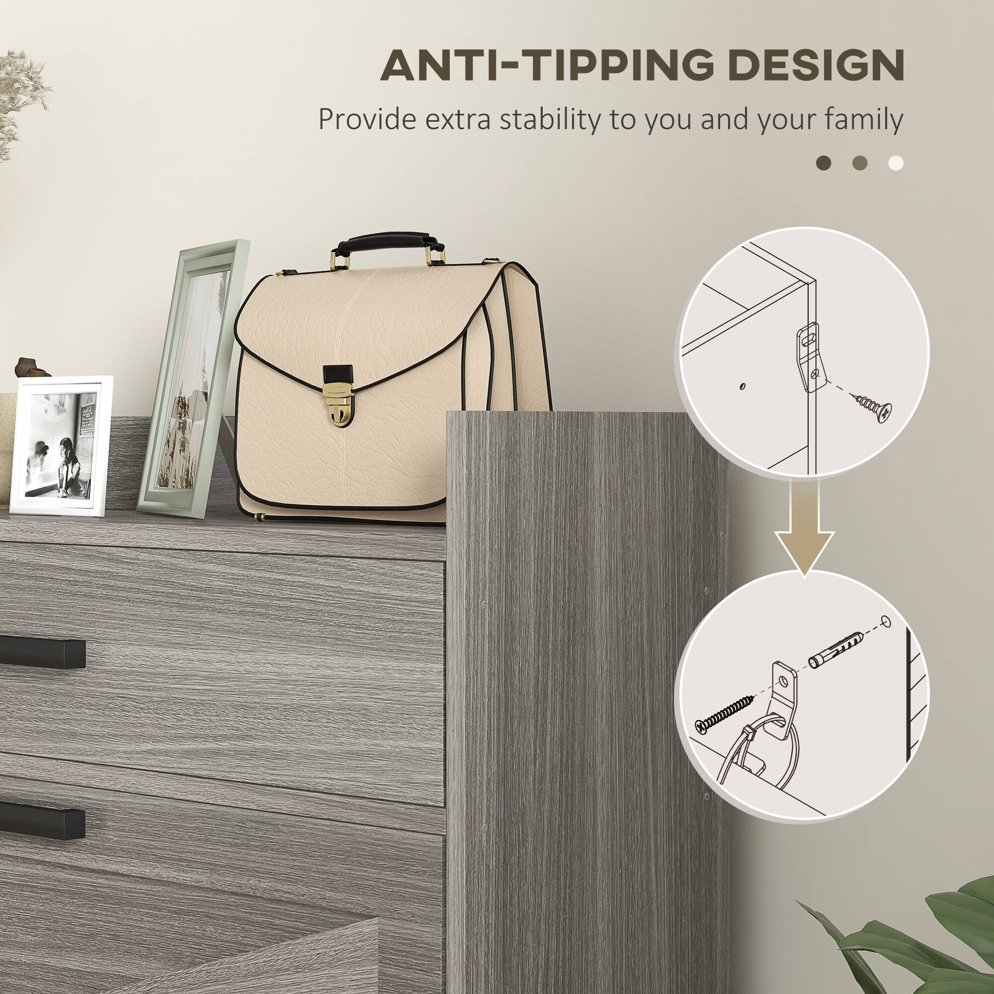 ANTI-TIPPING DESIGN
Provide extra stability to you and your family
