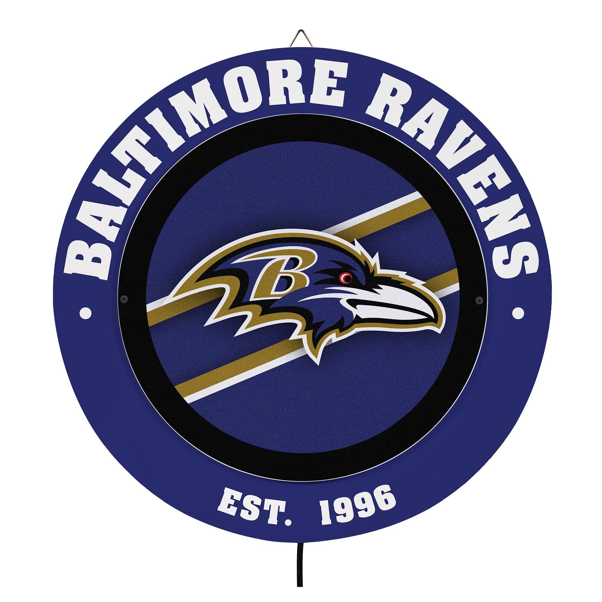 Baltimore Ravens 15" LED Round Metal Lit Wall Sign