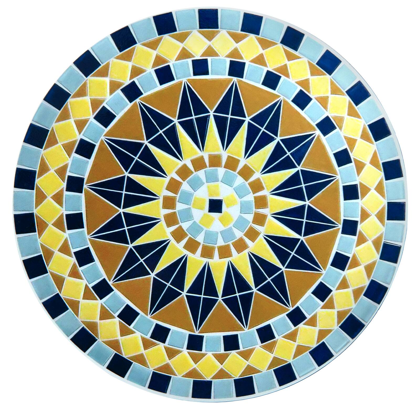 Alt View 8. Gymax - Gymax 14'' Coffee End Table Outdoor Side Table Bright Sunflower Mosaic Accent Tablee Yellow & Black - Yellow.