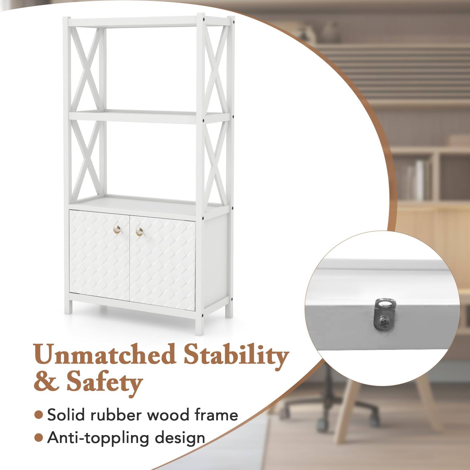 Unmatched Stability & Safety

- Solid rubber wood frame
- Anti-toppling design