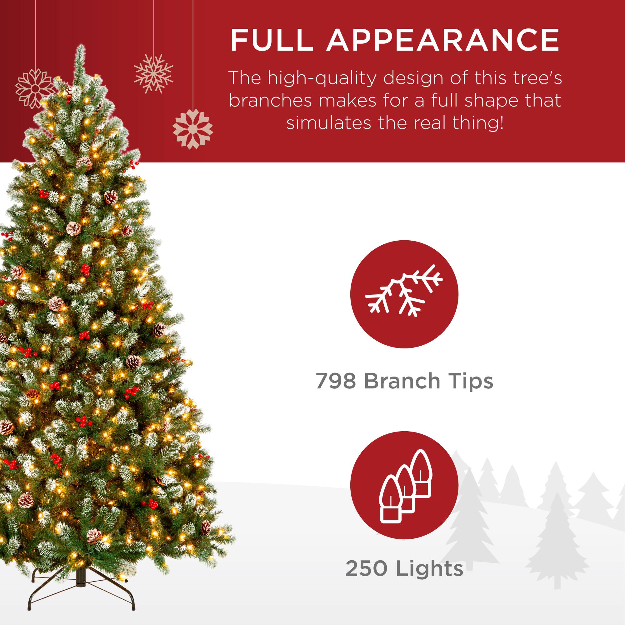 FULL APPEARANCE

The high-quality design of this tree's branches makes for a full shape that simulates the real thing!

798 Branch Tips

250 Lights