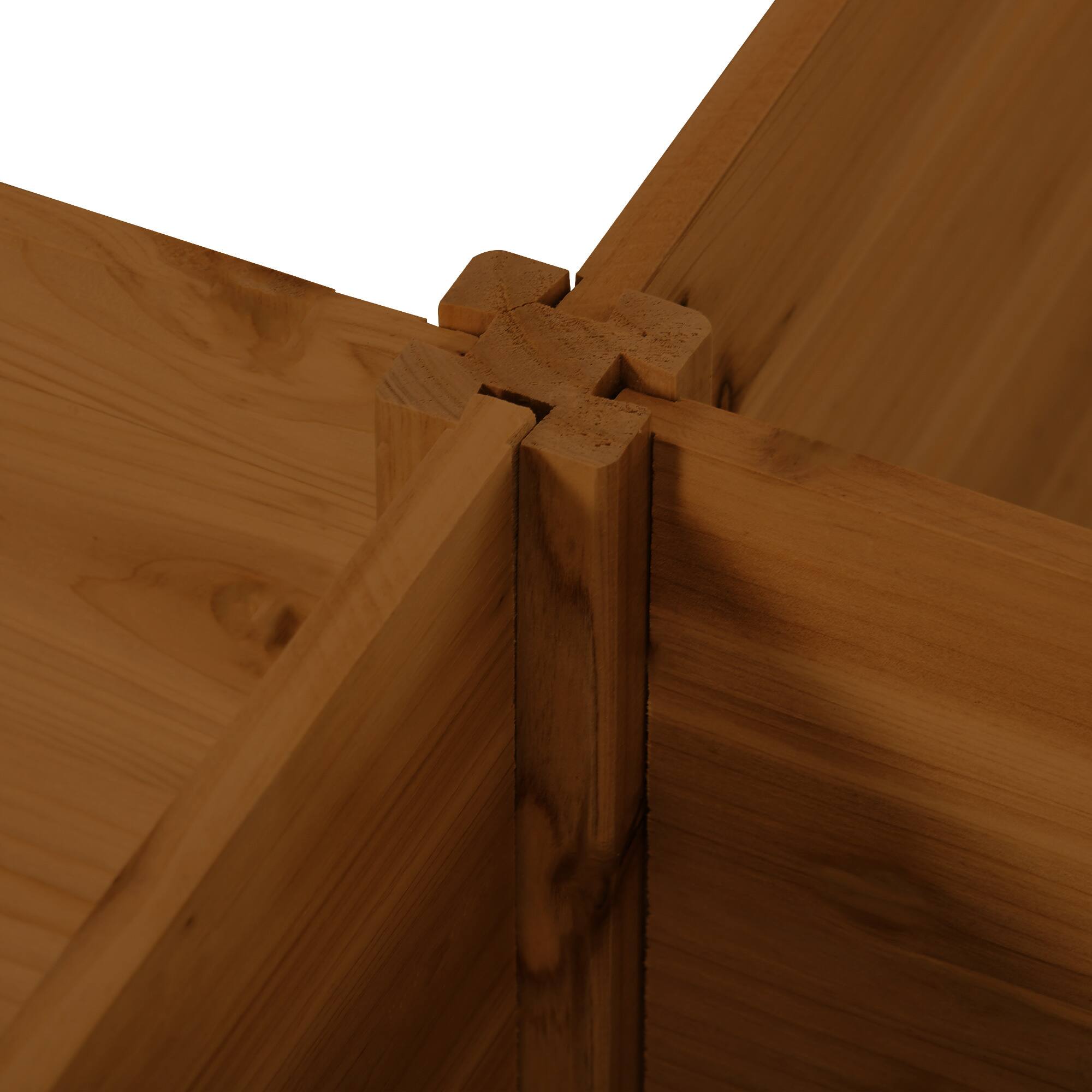 Alt View 7. Outsunny - 7.5x7.5ft DIY Raised Garden Bed, Large Wooden Planter Box with 5 Compartments, for Outdoor Plants - Brown.