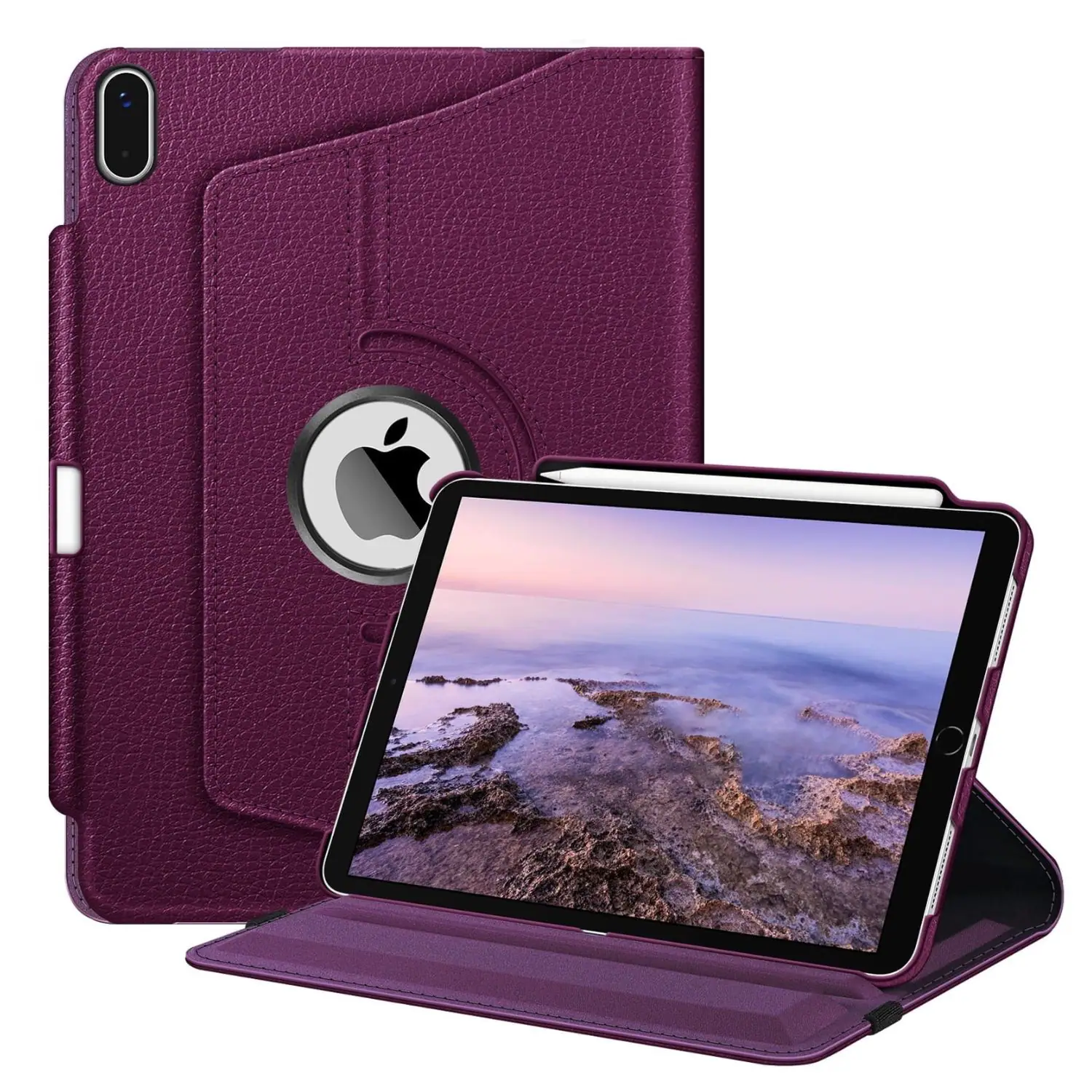 Stock Preferred - Case For iPad (A16) 11th Gen 11 Inch (2025) 360° Rotating Stand Shockproof - Purple