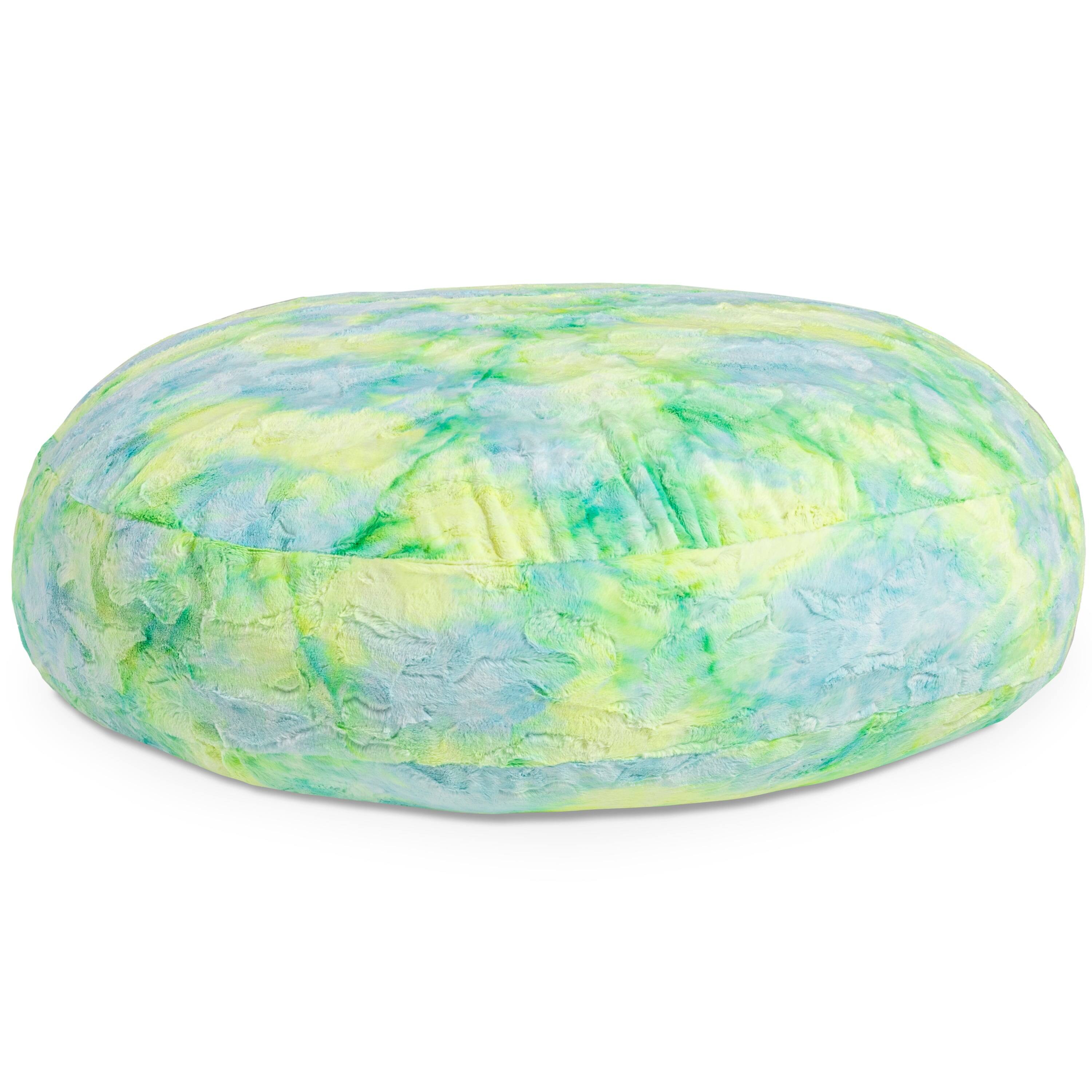 Angle. Jaxx - Jaxx Cocoon 4 Foot Bean Bag Chair - Faux Fur, Firefly Yellow - Faux Fur - Firefly Yellow.