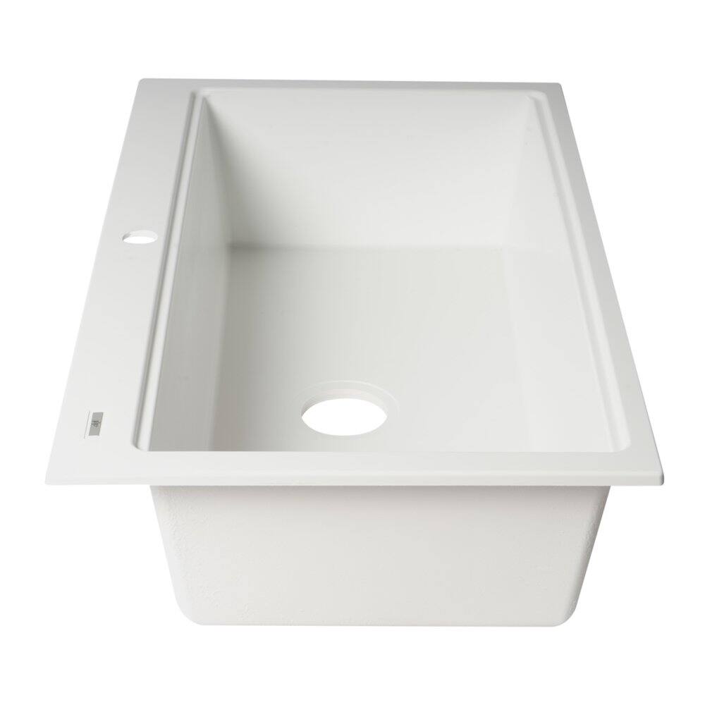 Alt View 4. Alfi - ALFI brand White 33 Granite Composite Workstation Step Rim Single Bowl Drop In Sink - White.