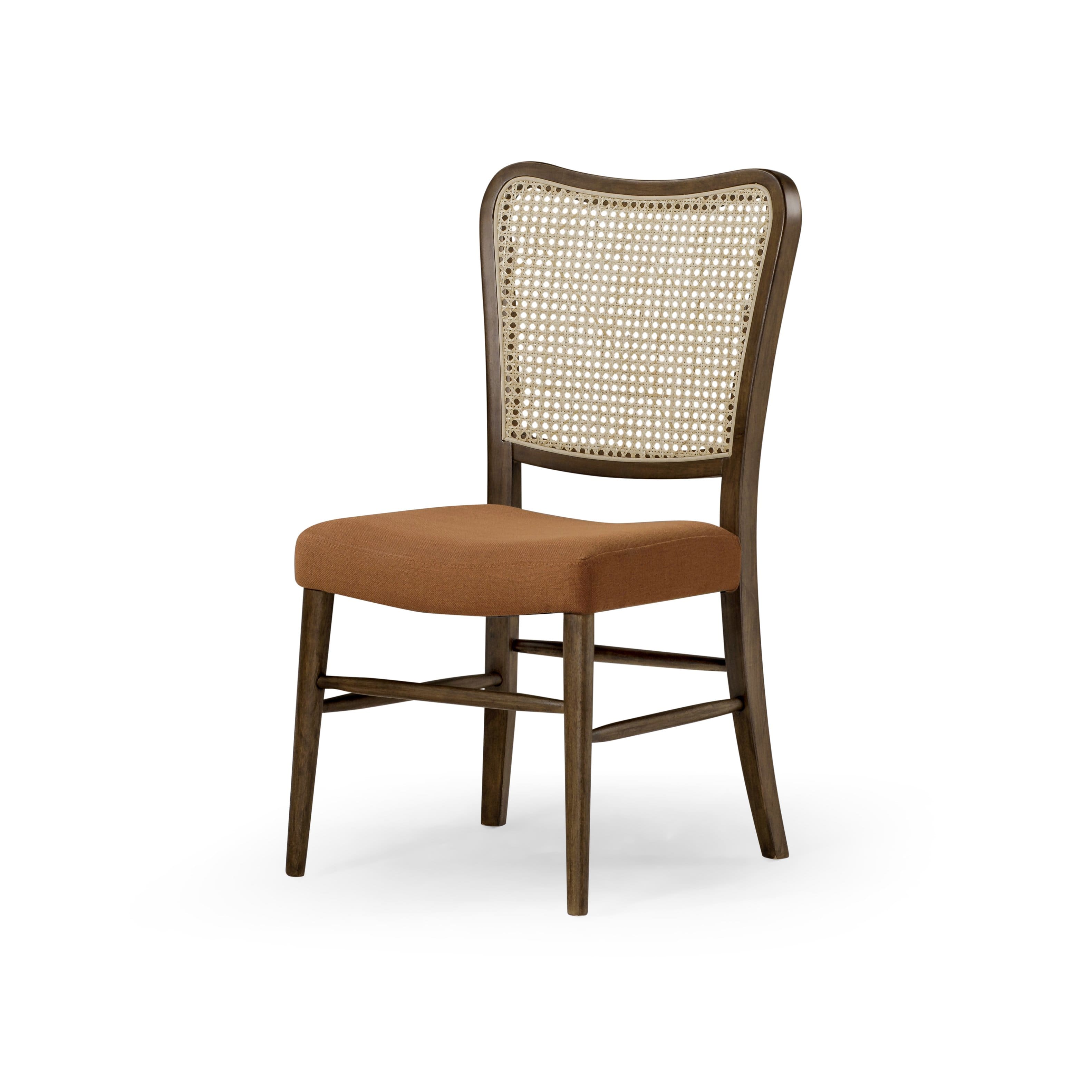 Maven Lane - 19" Vera Classical Wooden Dining Chair Finish with Fabric Upholstery, Set of 2 - Antiqued Brown