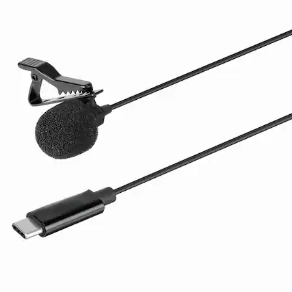 Front. Cedar Assembly - Lavmicro U3a Usb c Lavalier Microphone For 15 Android Ipad Computers More With 6 6 Cable 90 Adapter Vlogging I - USB-C - 6.6'.