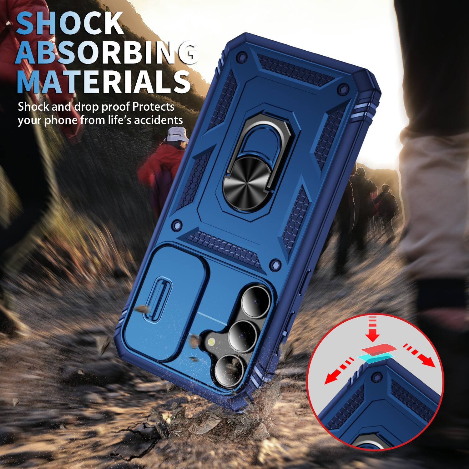 SHOCK ABSORBING MATERIALS  
Shock and drop proof  
Protects your phone from life's accidents