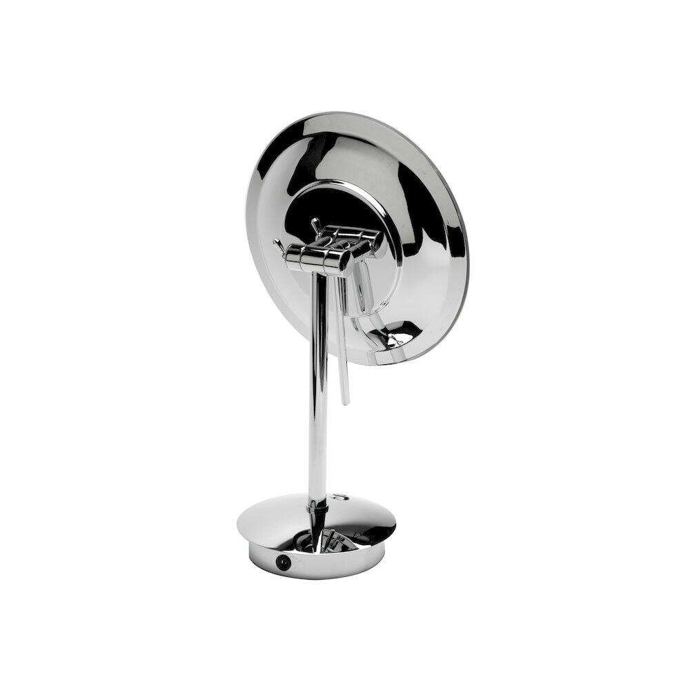 Alt View 1. Alfi - Polished Chrome Tabletop Round 9" 5x Magnifying Cosmetic Mirror with Light - Silver.
