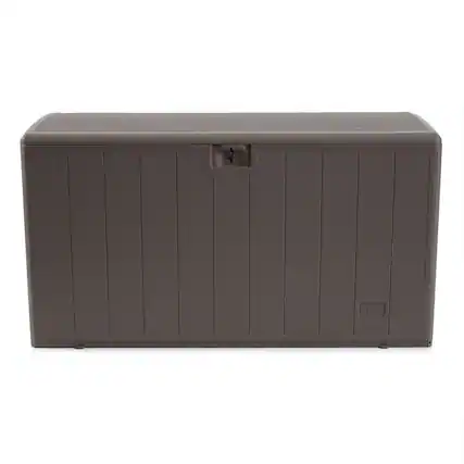 Front. Plastic Development Group - Plastic Development Group 105 Gallon Outdoor Patio Storage Deck Box, Driftwood - Driftwood.