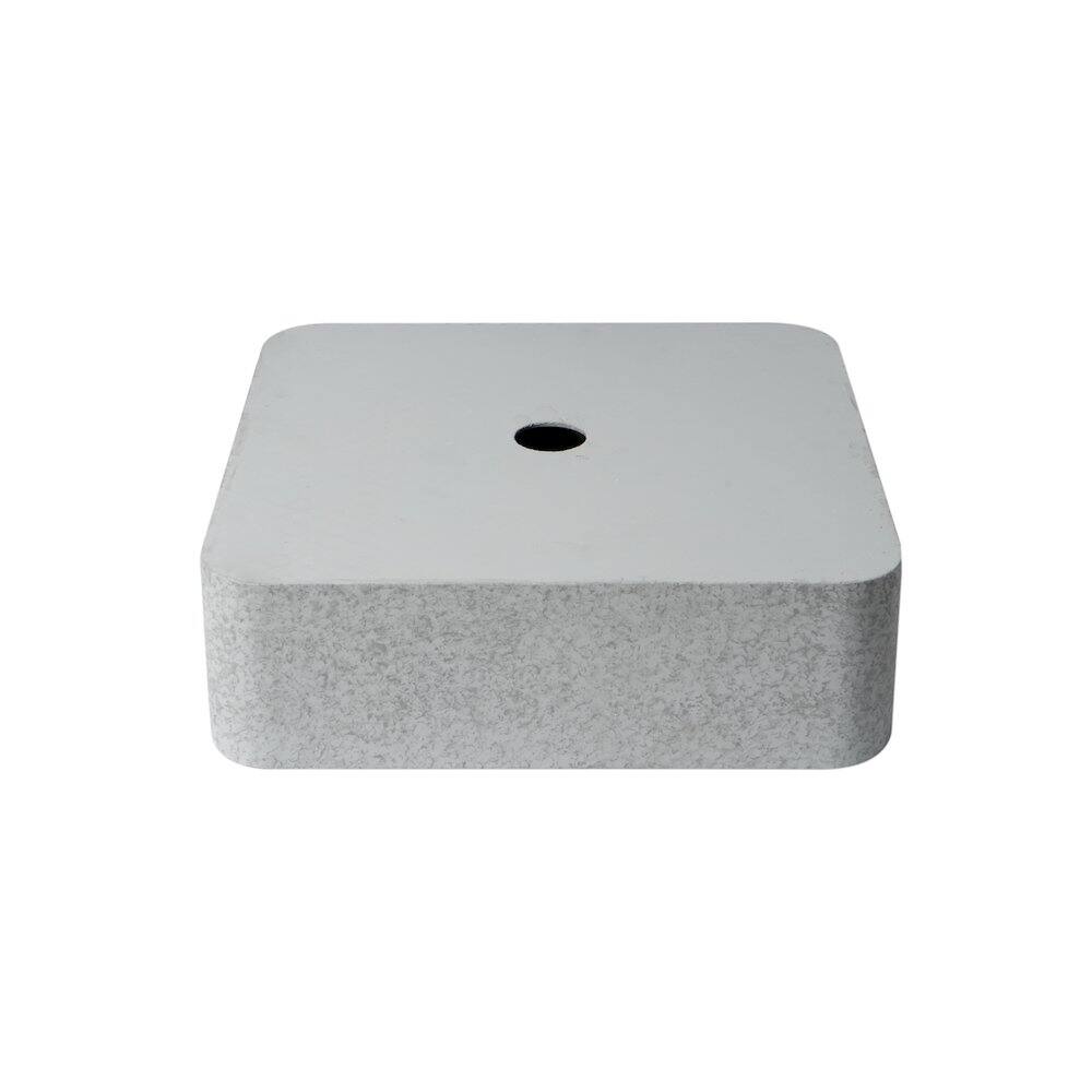 Angle. Alfi - 16" Solid Concrete Chiseled Style Square Above Mount Vessel Sink - Gray.