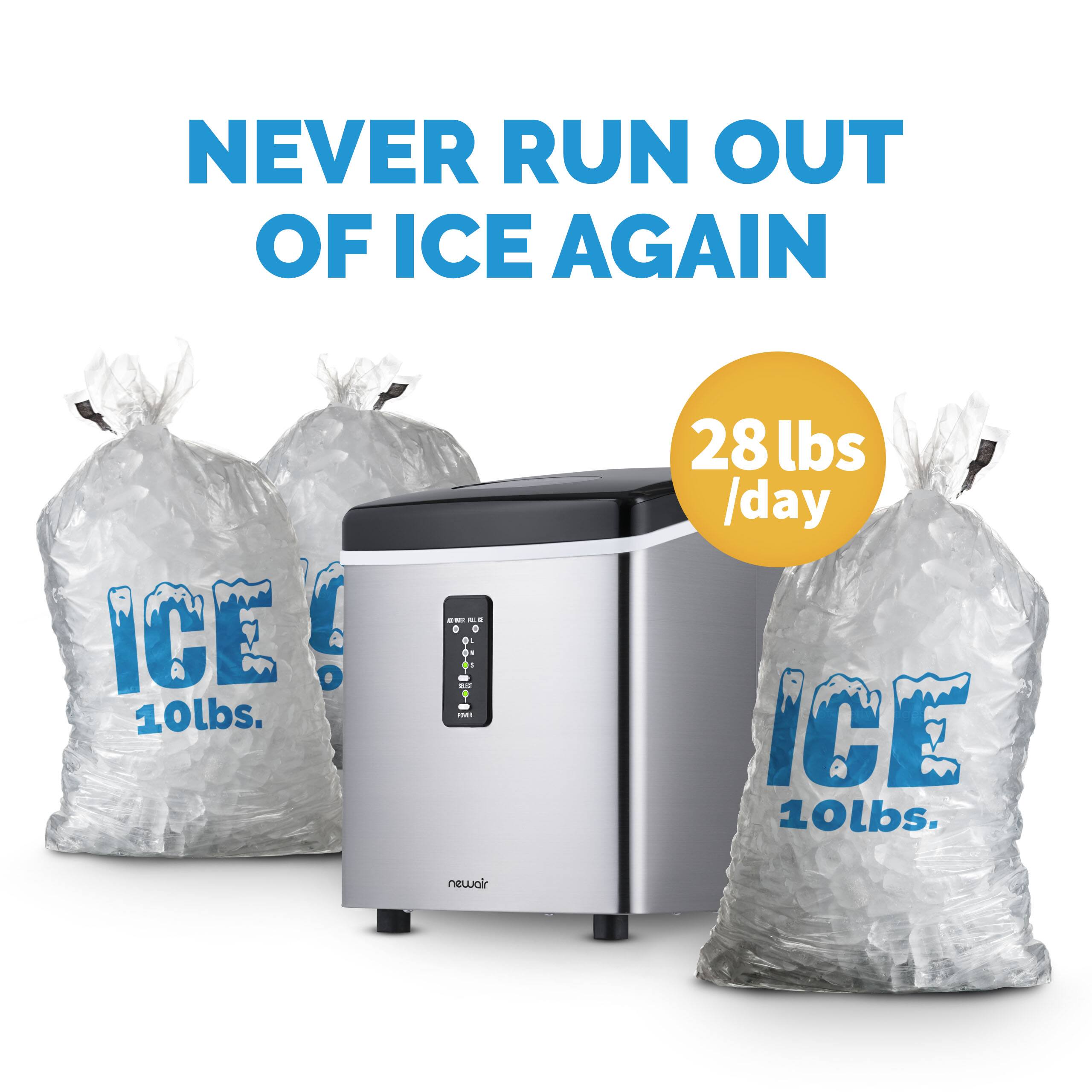 Never run out of ice again. NewAir ice machine. 28 lbs. of ice per day.