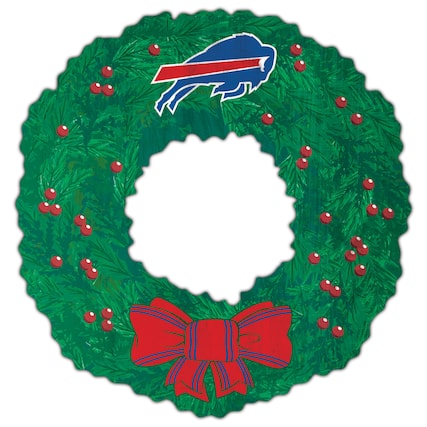 Front. Fan Creations - Buffalo Bills 16'' Team Wreath Sign - Green.
