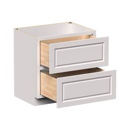 Boyel Living - 33-in W x 34.5-in H x 24-in D Shaker 2-Drawer Kitchen Base Cabinet with Soft-Close Slides - Glacier White
