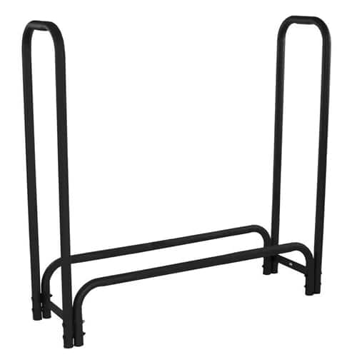 SlickBlue - 4 Ft Black Metal Firewood Rack Heavy Duty Steel Easy to Assemble - Black