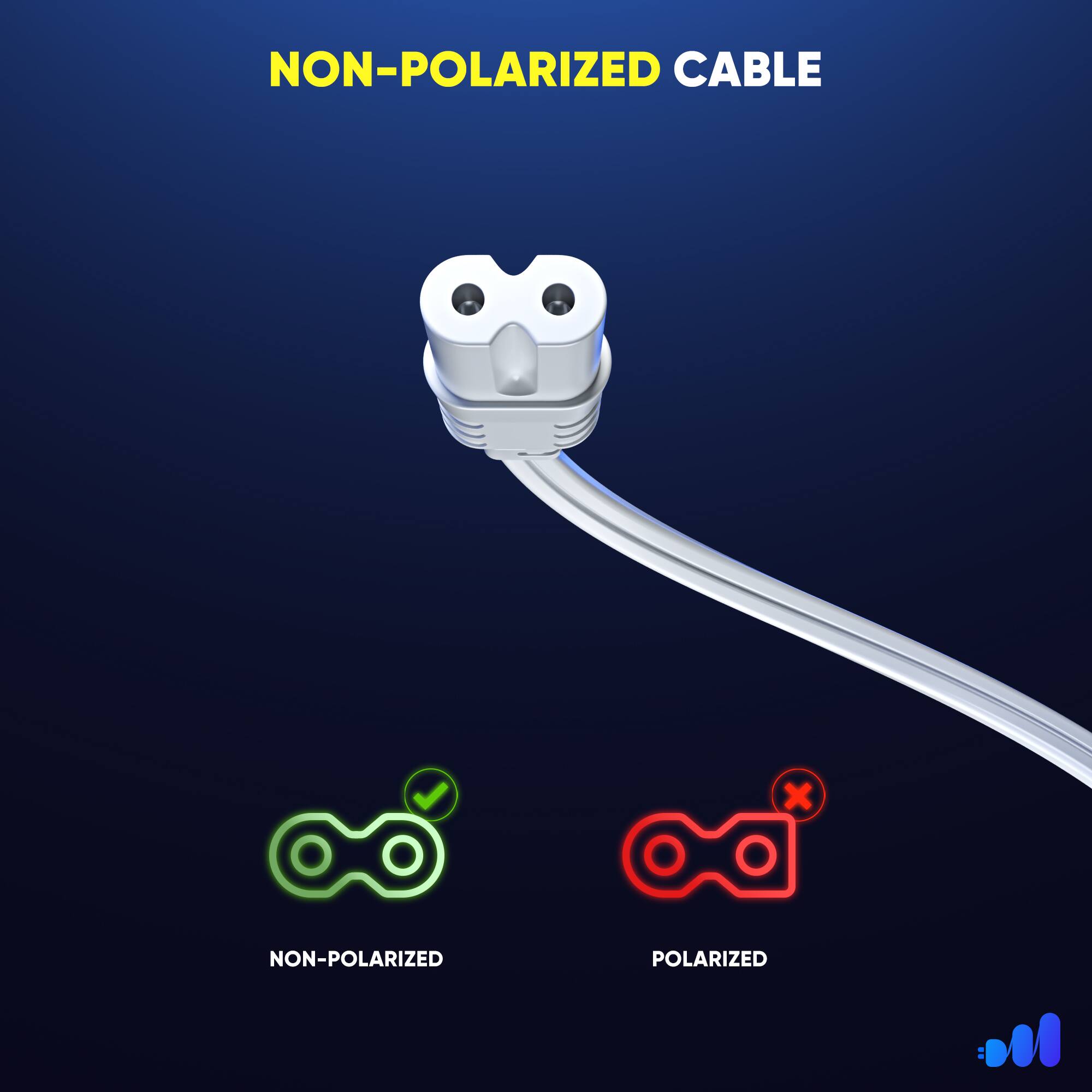 NON-POLARIZED CABLE x NON-POLARIZED
