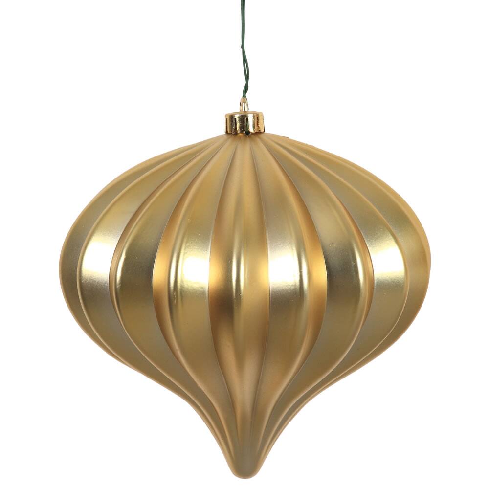 Front. Vickerman - Vickerman 5.7" Gold Matte Onion UV Drilled 3 per Bag - Gold.