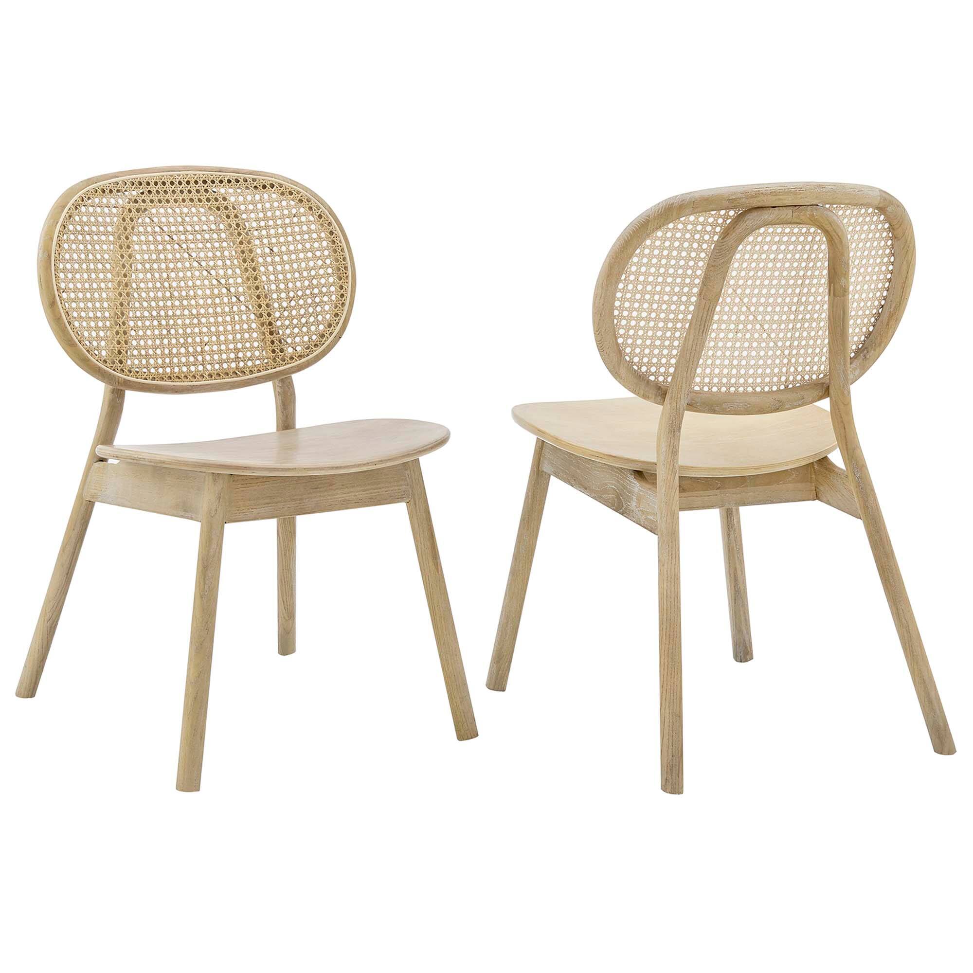 Malina Wood Dining Side Chair Set of 2 by Modway - Gray