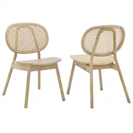 Malina Wood Dining Side Chair Set of 2 by Modway - Gray