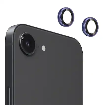 Front. Entronix - Entronix Premium Camera Lens Protector for iPhone 16E - Luxury Metal 2-Piece Set - purple.