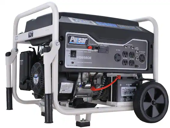 Pulsar PG6580E
6500W
DC BREAKER
VOLTAGE FREQUENCY
AC BREAKER
MAIN BREAKER
AC 120V
AC 120V/240V
E-START
ELECTRIC PUSH START
ENG. SW
GASOLINE GENERATOR
OIL ALERT LAMP
12V 9Ah 10hr
DANGER POISON
FUEL SWITCH
OFF ON
274CC