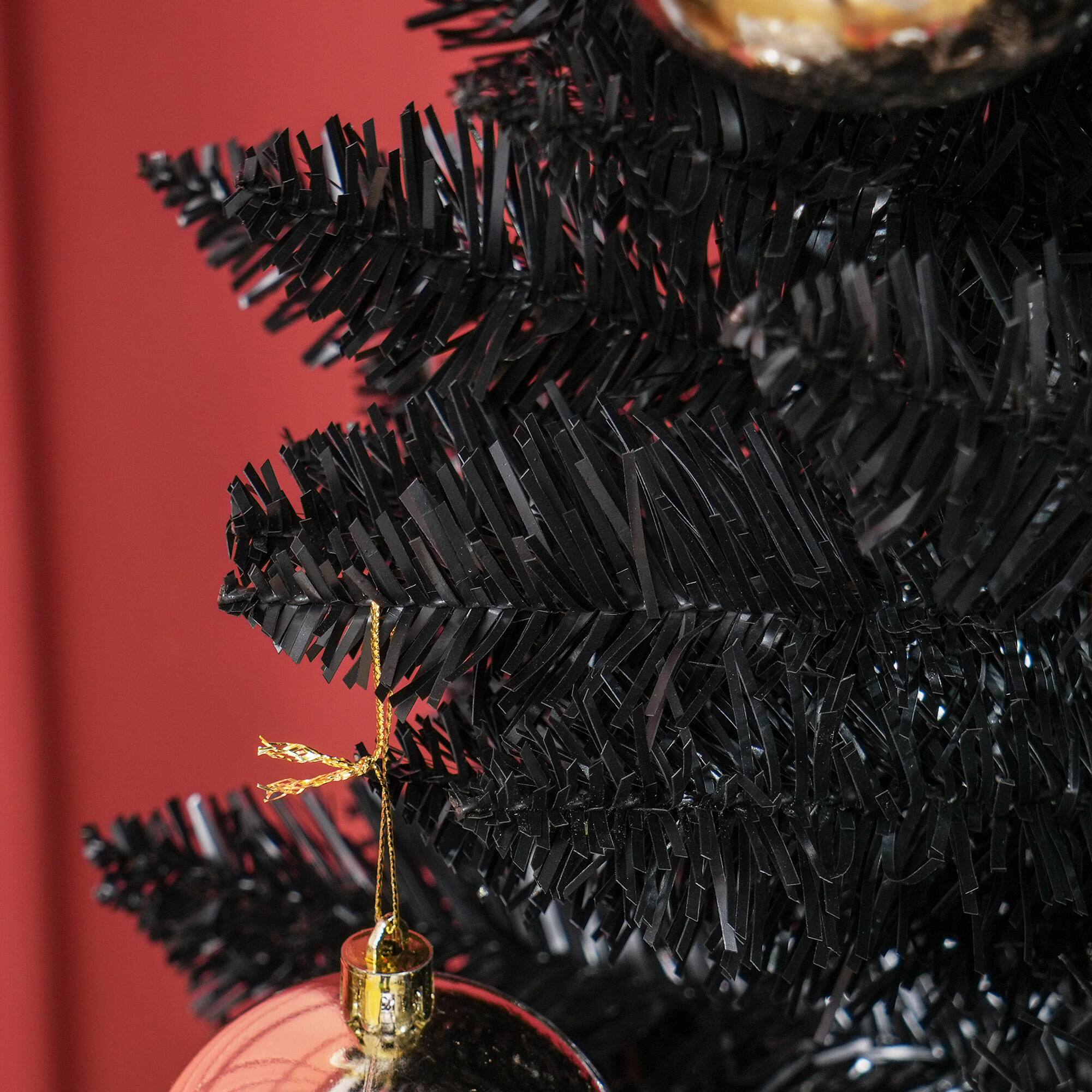 Alt View 8. Homcom - Artificial Pencil Christmas Tree, Slim Xmas Tree with 618 Realistic Branch Tips and Plastic Stand - black.