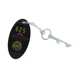 Crowded Coop - Retro Motel KeyFob - Swiftwood Suites - Black