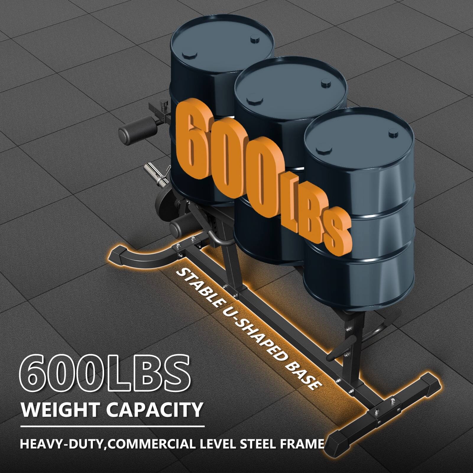 600LBS, STABLE U-SHAPED BASE, 600LBS WEIGHT CAPACITY, HEAVY-DUTY, COMMERCIAL LEVEL STEEL FRAME