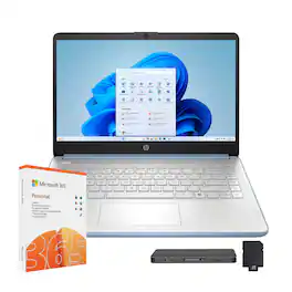 HP - Stream 14" HD Student&Business Laptop,Intel N150 CPU,16GB RAM,128GB UFS+1TB Dock Set,1 Year Office 365,Win 11s - Blue