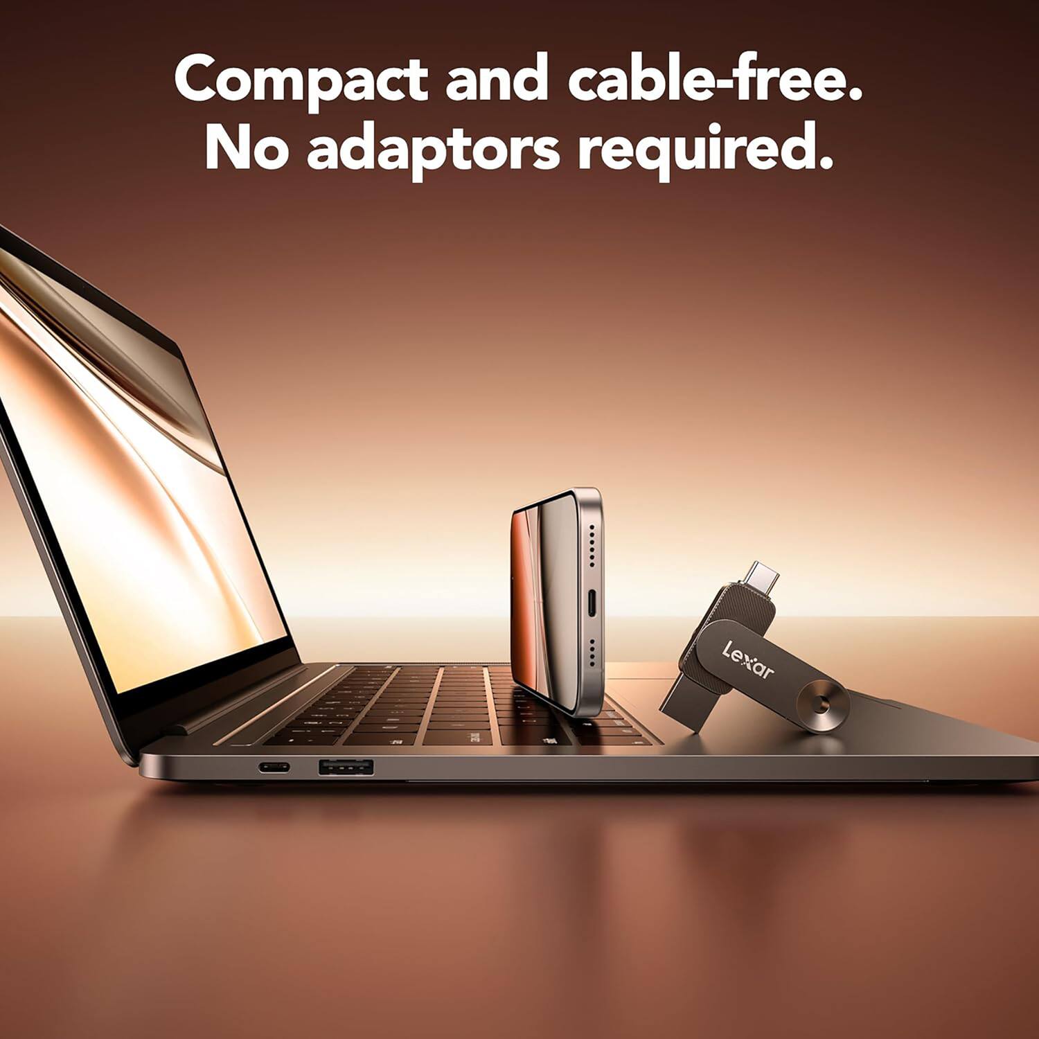 Compact and cable-free. No adaptors required.