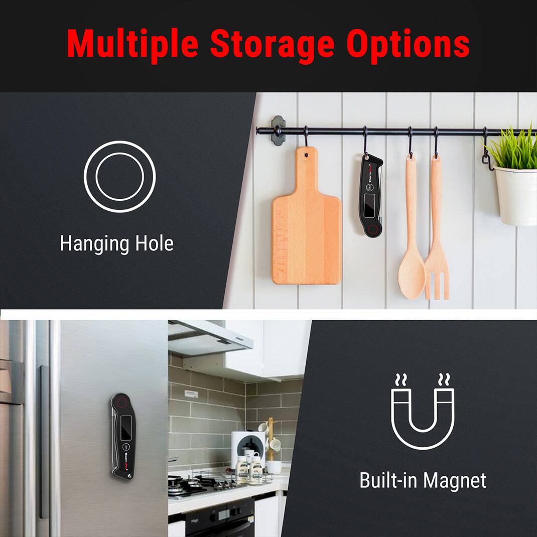 Multiple Storage Options

- Hanging Hole
- Built-in Magnet