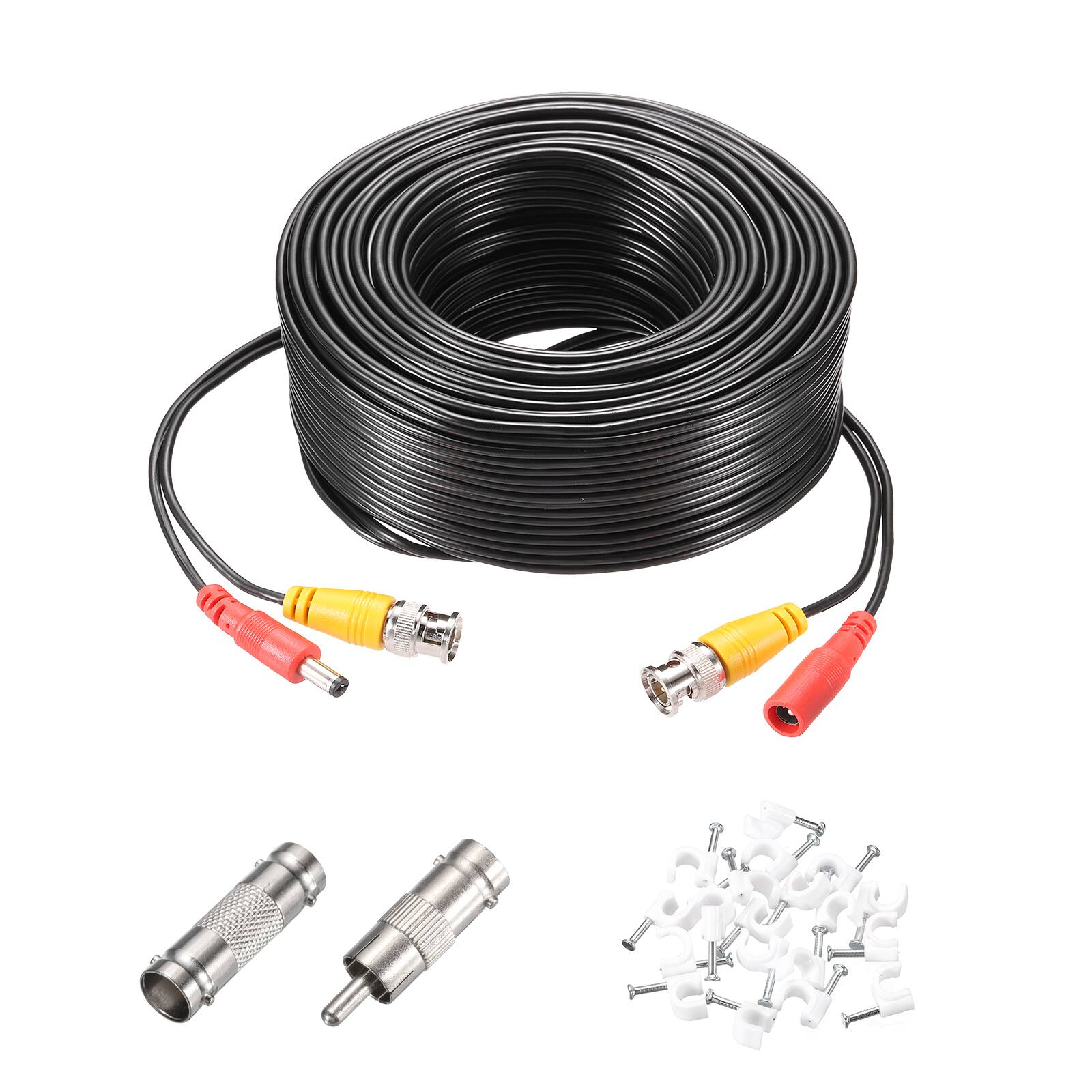 Unique Bargains - BNC Video Power Cable, 1 Set, All-in-One CCTV Camera Extension Cord - Black