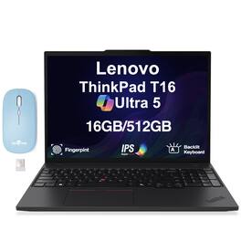 Lenovo - Upgraded - ThinkPad T16 Laptop 16.0 WUXGA Display (Ultra 5-225U, 16GB, 512GB SSD,Fingerprint,Win 11 Pro) w/Dockztorm Wireless Mouse