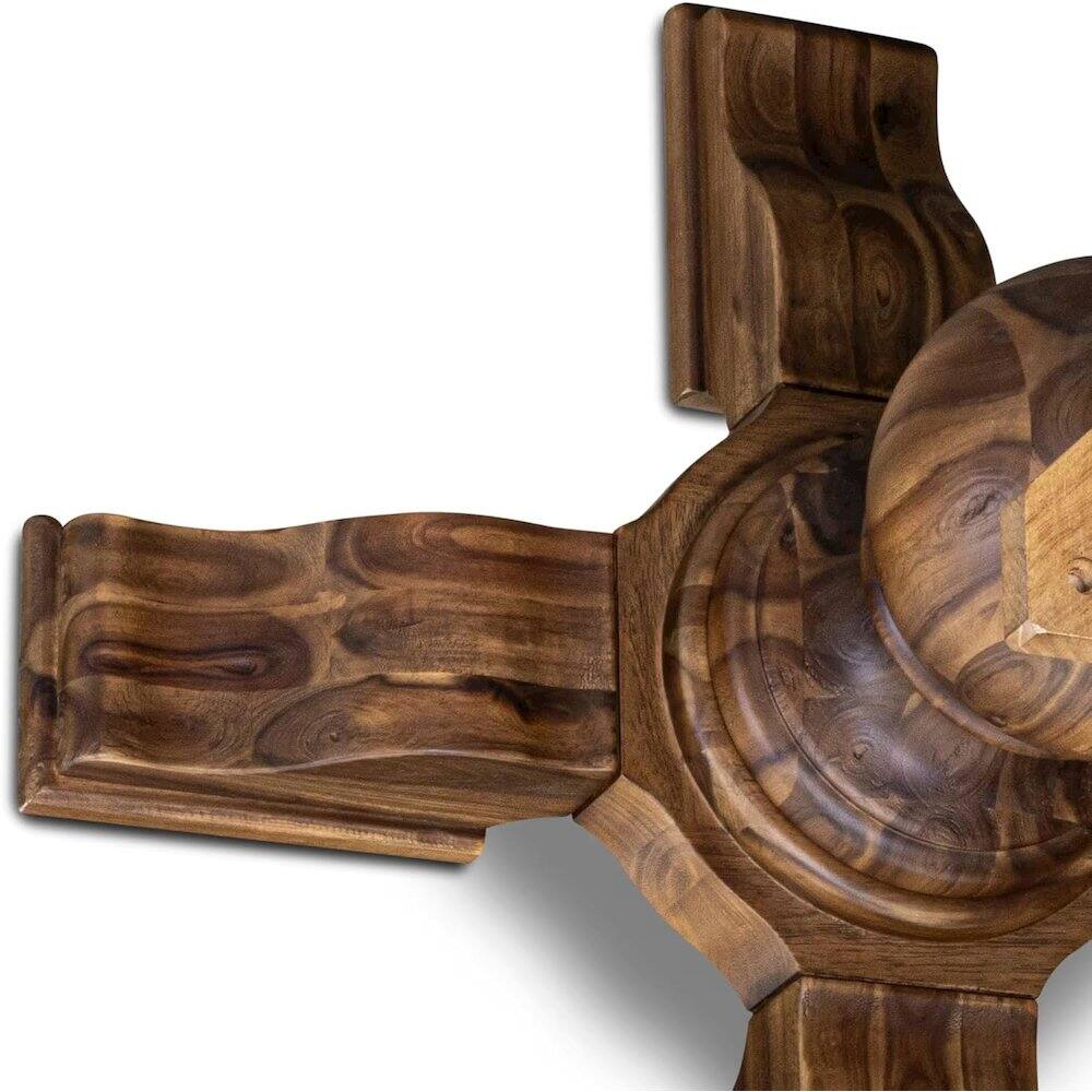 Alt View 3. East West Furniture - Kitchen Table with Acacia Wood Round Tabletop, Antique Walnut Finish - Brown.
