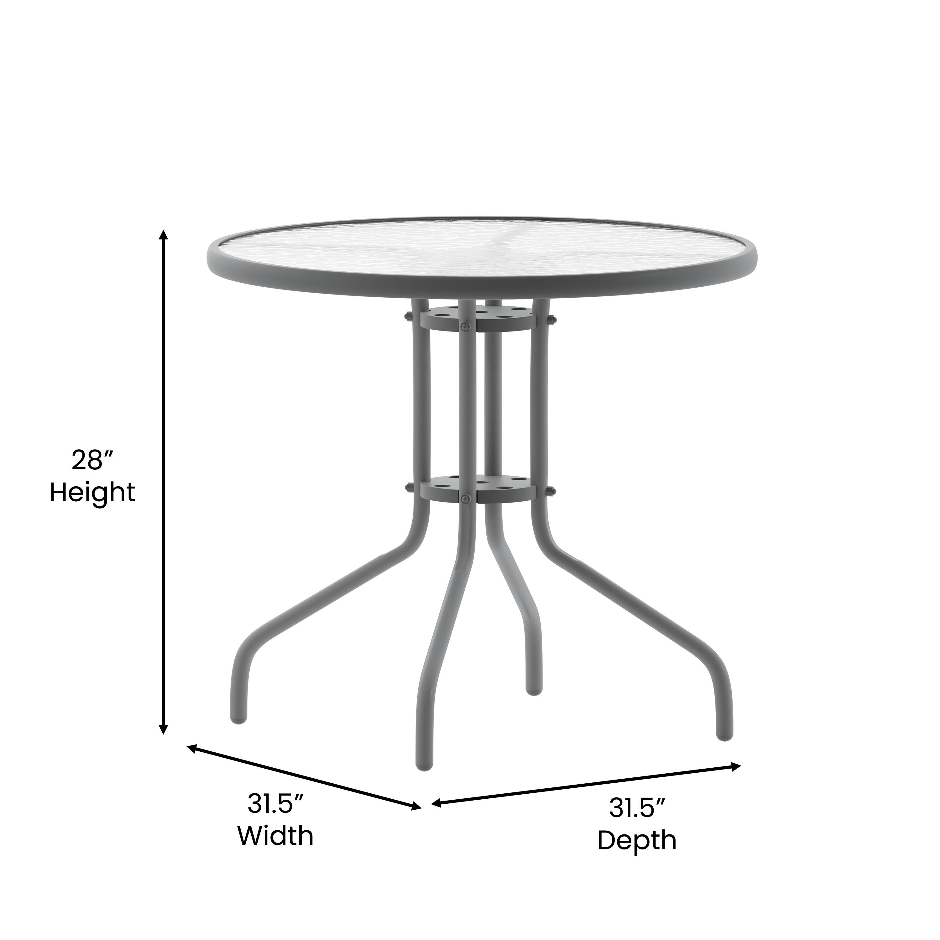 28" Height, 31.5" Width, 31.5" Depth