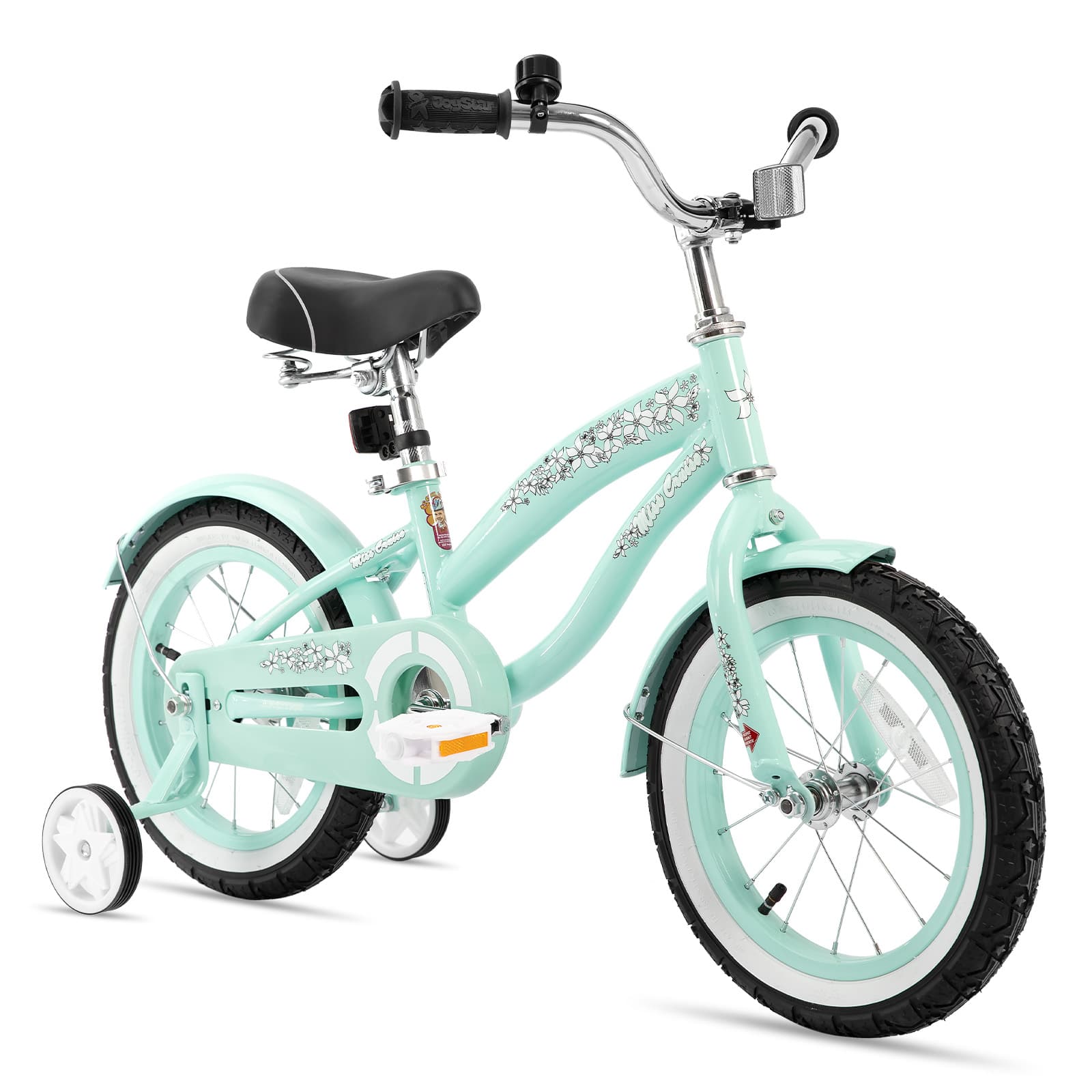 JOYSTAR - Cruise 14" Kids Bike for Ages 3-5 Years Old Girls Boys, Child Bicycles with Training Wheels Coaster Brake - Green
