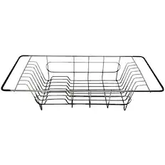 Front. Better Houseware - Stainless Steel Over-the-Sink Dish Drainer - Stainless Steel.