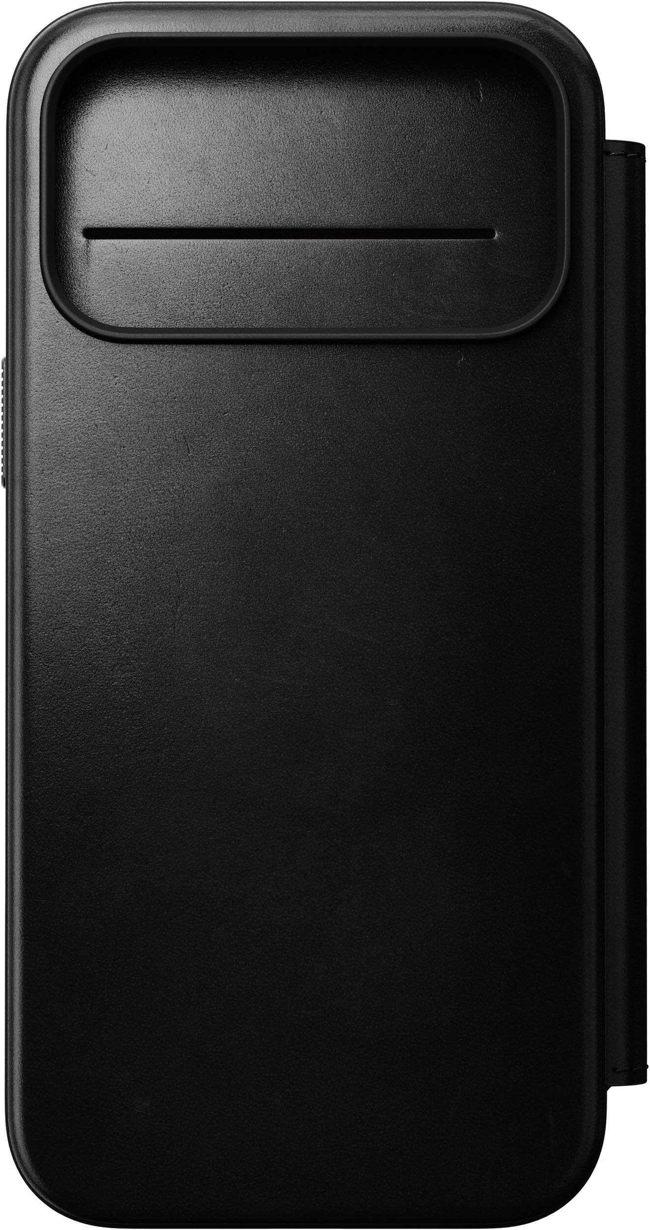 Angle. Nomad - Modern Leather Folio Series Case for Apple iPhone 18 Pro Max/iPhone 17 Pro Max Horween Leather - Black.
