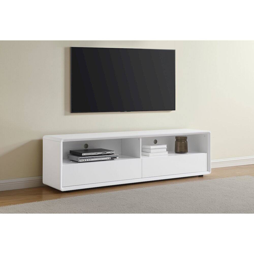 Alt View 1. Coaster Co. of America - Ellice 71-inch TV Stand Media Console White - White.