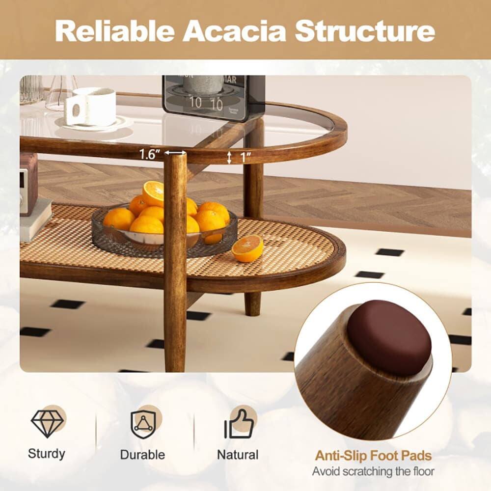 Reliable Acacia Structure

- Sturdy
- Durable
- Natural
- Anti-Slip Foot Pads (Avoid scratching the floor)