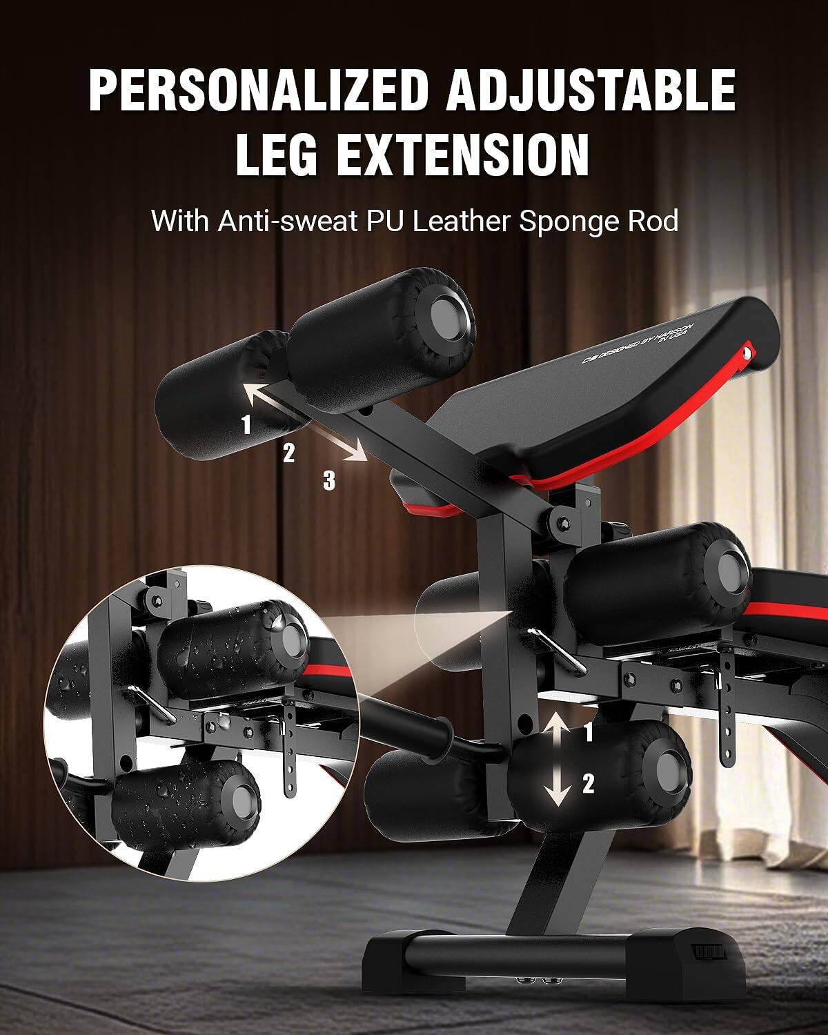PERSONALIZED ADJUSTABLE LEG EXTENSION  
With Anti-sweat PU Leather Sponge Rod