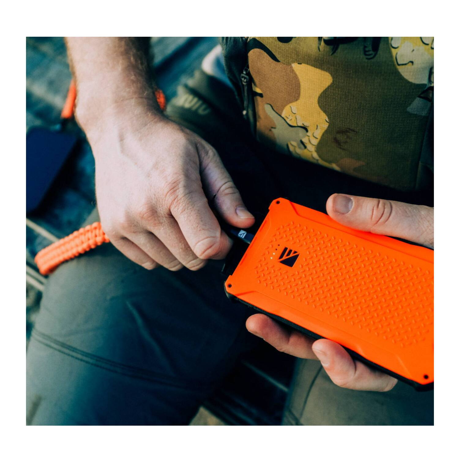 Angle. Dark Energy - Poseidon Pro Indestructible Portable Charger with 10,000 mAh | Fast Charging USB-C Ports with Ultra-Durable Armor Flex.