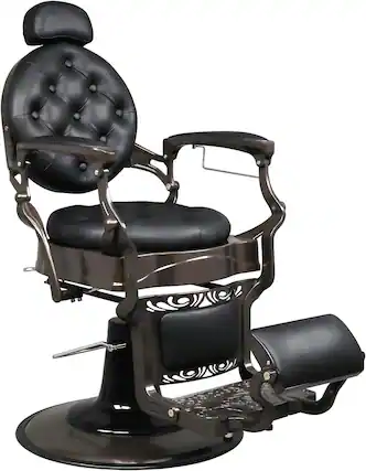 Front. Winado - Heavy Duty Barber Chair Vintage Salon Chair Hydraulic Recline Beauty Spa Styling - Black.