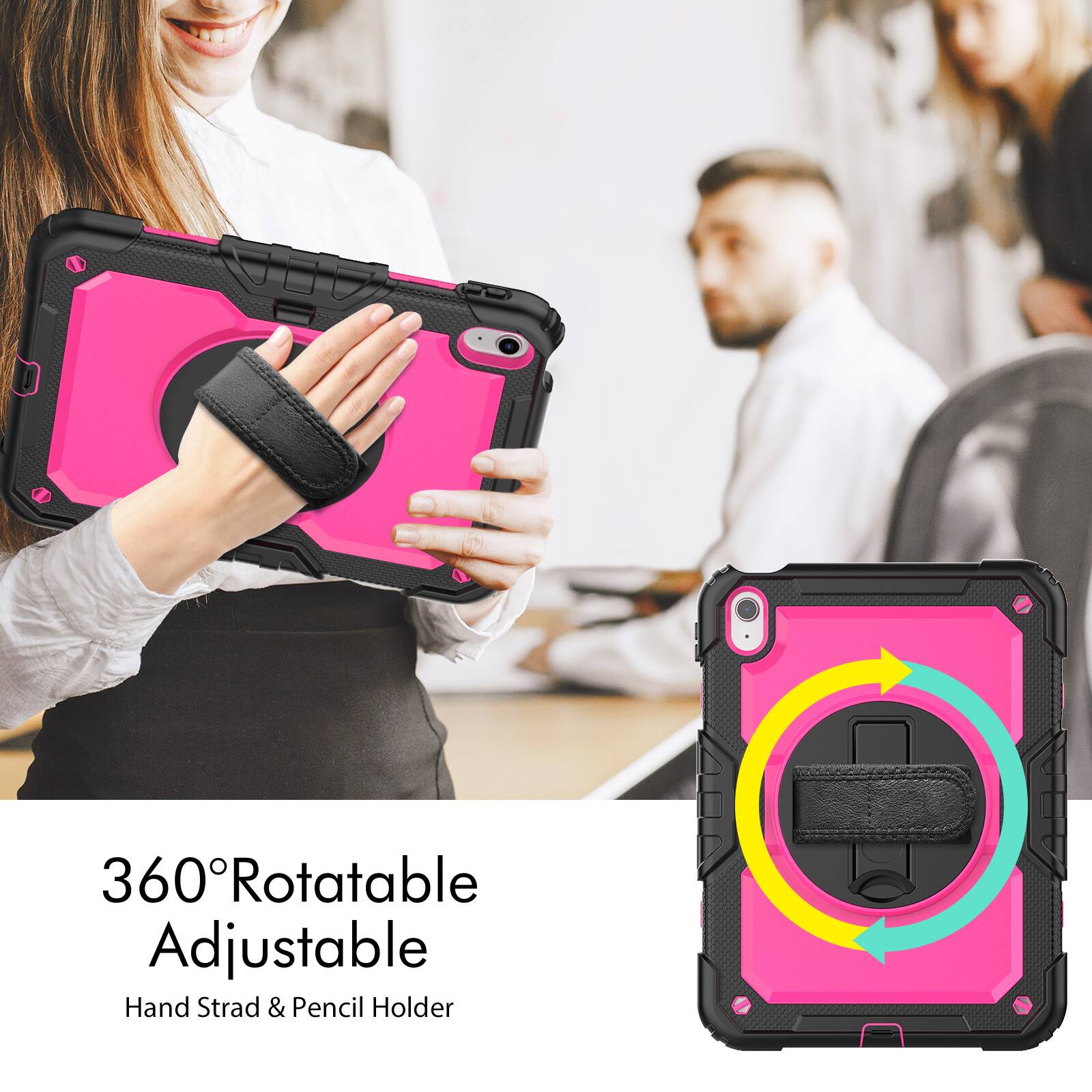 360° Rotatable Adjustable Hand Strap & Pencil Holder