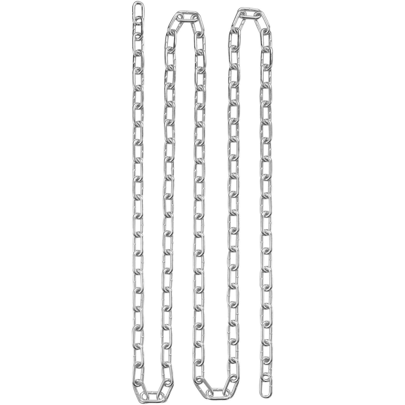 Alt View 5. VEVOR - Proof Coil Chain, 1/4" x 100', 1540 lbs Safe Working Load, Zinc Plated Proof Tested Coil Chain with Two Quick Links - Silver.