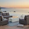Front. U-HOMY - Rectangle Propane Fire Pit Table – Outdoor Heater for Patio, Backyard & Deck - White.